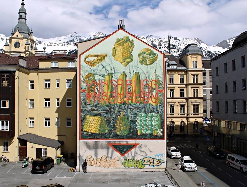 HNRX hnrx Innsbruck Graffiti Graffitikuenstler Streetart Muralart Auftraege Tirol Hamburg Deutschland Oesterreich