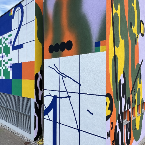 Fassadenkunst Fassadenbemalung Graffitiartist Wandkunst Werbewand GraffitiworkshopHNRX Hnrx Innsbruck Graffiti Streetart Tirol Hamburg Auftrag Oesterreich Wandgestaltung Mural 